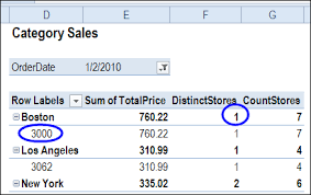 unique count in pivot table with excel