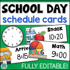 Daily Schedule Cards Editable With Clocks Visual Schedule