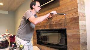 installing a wood fireplace mantel