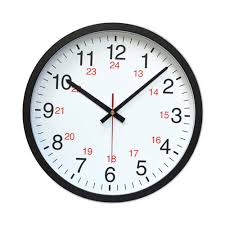 24 Hour Round Wall Clock 12 63