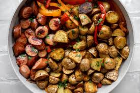 smoked sausage potato skillet with