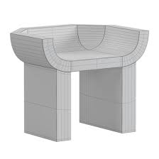 curial chair by rick owens 3d model