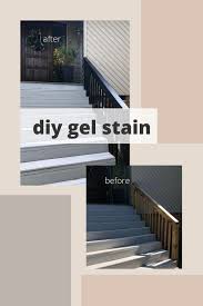 diy gel stain deck railing makeover