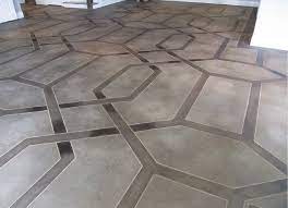 stained concrete floor ribbon border