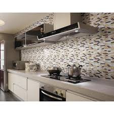 Porcelain mosaic tile (10.74 sq. Art3d 12 In X 12 In Multi Color Self Adhesive Decorative Wall Tile Backsplash For Kitchen 10 Pack A17031p10 The Home Depot