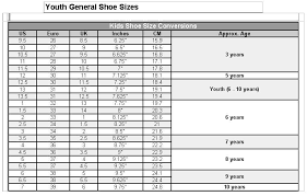 Kid Shoe Size Chart Australia Kids