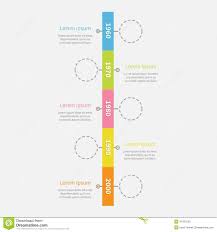 Timeline Vertical Ribbon Infographic With Empty Dash Line Circles