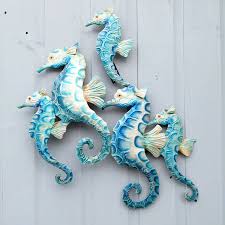Beautiful Blue Seahorses Wall Art