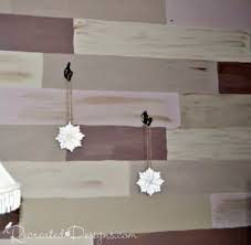 Painted Faux Wood Plank Wall