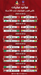 كأس العرب مباريات للمنتخبات 2021 جدول كأس العرب