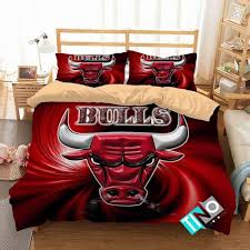 Chicago Bulls 3d Logo Basketball Duvet