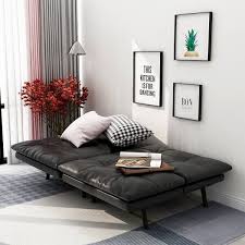Sofa Bed Black Contemporary Style Futon Sofa Faux Leather Convertible Sofa 70 5 In X 33 In X 29 In