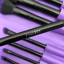furless purple power makeup brush set