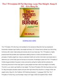 The 7 Principles Of Fat Burning Lose The Weig By