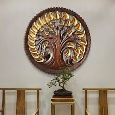 Wood Carved Wall Hanging Thai Wood