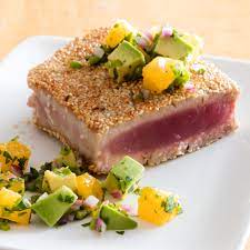pan seared sesame crusted tuna steaks