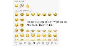 emojis not showing up on macbook how