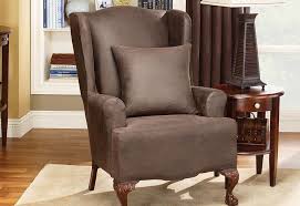 You can wash the slipcover with machine or. Stretch Leather One Piece Wing Chair Slipcover Form Fit Machine Washable Slipcovers For Chairs Wing Chair Furniture