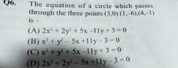Q6 The Equation Of A Circle Which