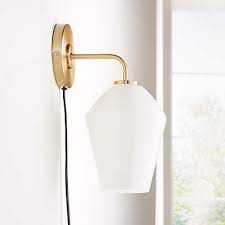 Arren Brass Plug In Wall Sconce With