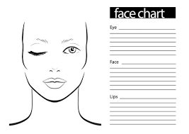 face chart makeup artist blank