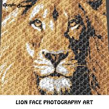 Lion Face Photograph Art Crochet Graphgan Blanket Pattern Graphgan Pattern C2c Knitting Cross Stitch Graph Chart Pdf Instant D