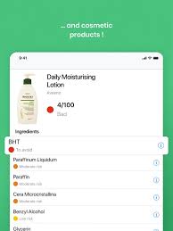 food cosmetic scanner on the app