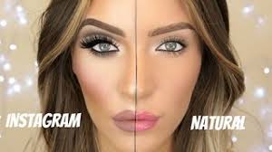 insram makeup vs natural makeup