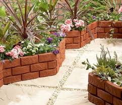Garden Lawn Edging Border 4x Red Brick