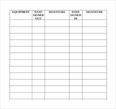Sign In And Out Sheet Template Free Inventory Log Excel