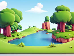 3d animation style free vector village