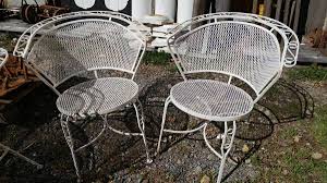 2 Vintage Iron Round Back Patio Chairs