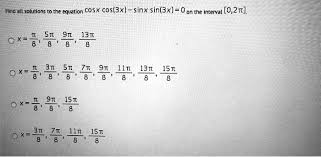 Find All Solutions To The Equation Cosx