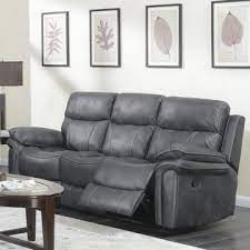 Leather 3 Seat Reclining Sofa