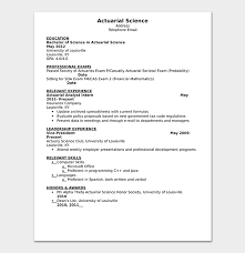 actuarial resume template free