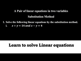 Two Variables Using Substitution Method