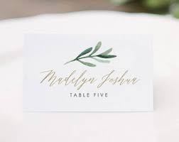 Greenery Place Cards Etsy