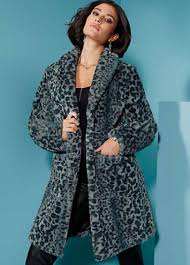 Creation L Leopard Print Faux Fur Coat