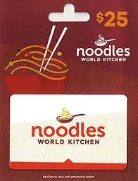 At times, purchases at noodles may provide members with an opportunity to receive a surprise reward, such as free or discounted menu items, noodles swag, and gift cards. Amazon Com Noodles Company 25 Gift Card Gift Cards