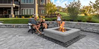 Alluring Patio With Fire Pit Unilock