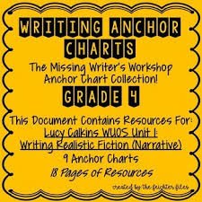 Lucy Calkins Writing Workshop Anchor Charts 4th Grade Wuos Unit 1 Narrative