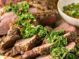 Roasted Butterflied Leg Of Lamb With Mint Chimichurri Recipe Real  gambar png