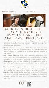 back to tips for 6th graders