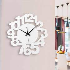 Modern Wall Clock White With Numbers