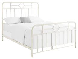 Metal Pipe Queen Bed Antique White