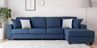 Andrea L Shape Sofa In Navy Blue Color