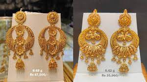 light weight gold earrings designs with