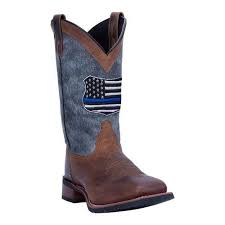 Mens Laredo We Back The Blue Cowboy Boot 7878 Tan Blue