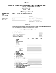 Louisiana Child Support Worksheet A Fill Online Printable