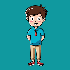 boy cartoon character cute funny vector